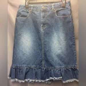 No Boundaries Vintage Denim Ruffle Skirt Juniors Size 9